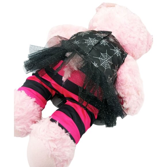 Pink Teddy Spiderweb Glitter Tutu Striped Pants Build a Bear Plush 15" Blue Eyes - Picture 15 of 16